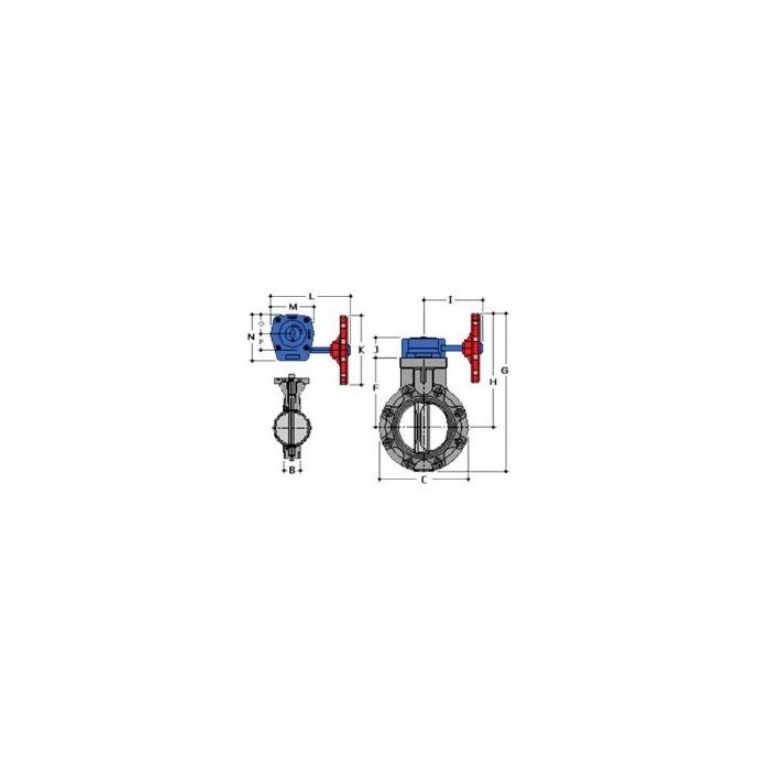 Spears 722321-100C Standard Butterfly Valve, 10 in Nominal, 150 lb, CPVC Body, EPDM Softgoods, Domestic