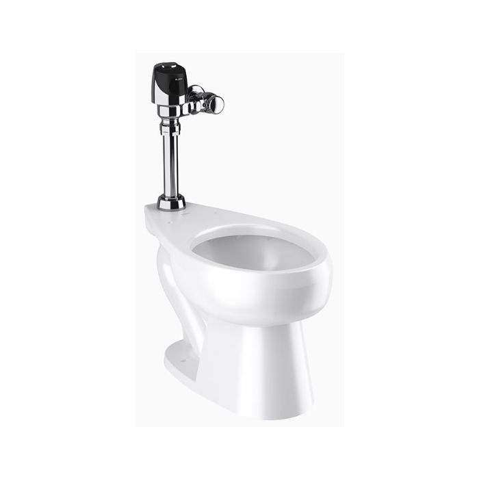 Sloan WETS-2023 Closet and Flushometer, Elongated Bowl, 17 in H Rim, 1.6 gpf, White