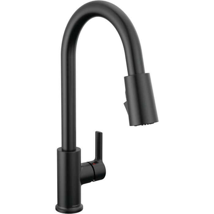 Peerless P7912LF-BL Flute Kitchen Faucet, 1.5 GPM Flow Rate, Matte Black