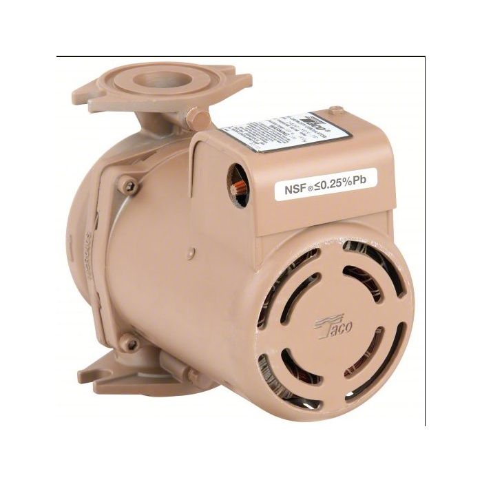 Taco 2400-50S-3P Potable Water Circulating Pump: Std, Taco, Flanged, 1/2 HP, 115/230V AC, 46 ft Max. Head
