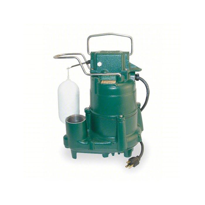 Zoeller 98-0077 Submersible Sump Pump: 1/2, Vertical Float, 61 gpm Flow Rate @ 10 Ft. of Head, 9 ft Cord Lg