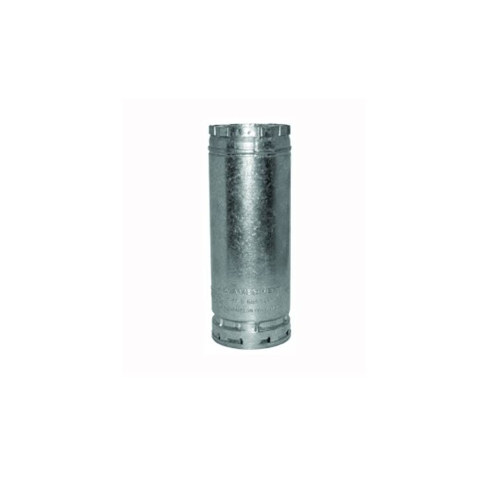 AmeriVent 6E12 Type B Gas Vent Pipe, 6 in OD, 12 in L, Galvanized Steel
