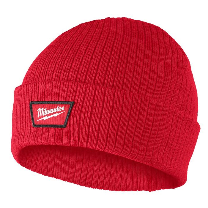 Milwaukee M750R Cuffed Beanie, One Size, Red, Acrylic, Pullover Closure