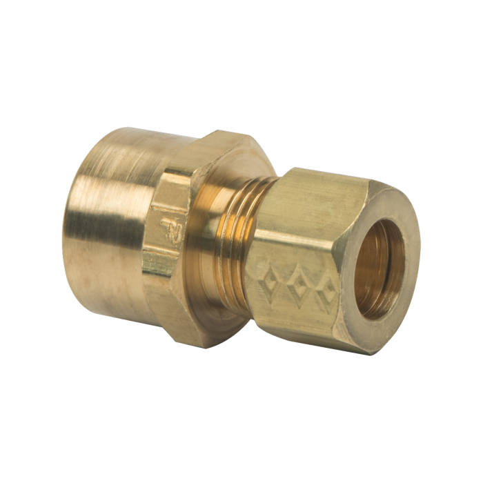 BrassCraft 14X R 1/2 in. Nom Sweat x 3/8 in. O.D. Tube, Drill Through (No Tube Stop) Sweat Compression Adapter