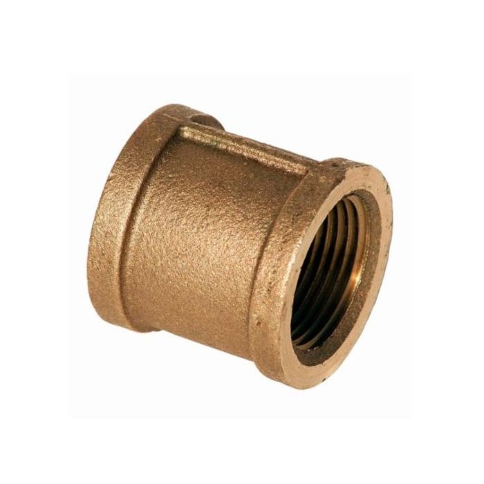 Brass Ftg XNL111-06 Straight Pipe Coupling, 3/8 in Nominal, FNPT End Style, 125 lb, Brass, Rough, Import