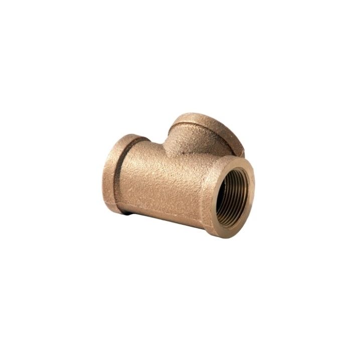 Brass Ftg XNL106-06 Straight Pipe Tee, 3/8 in Nominal, FNPT End Style, 125 lb, Brass, Rough, Import