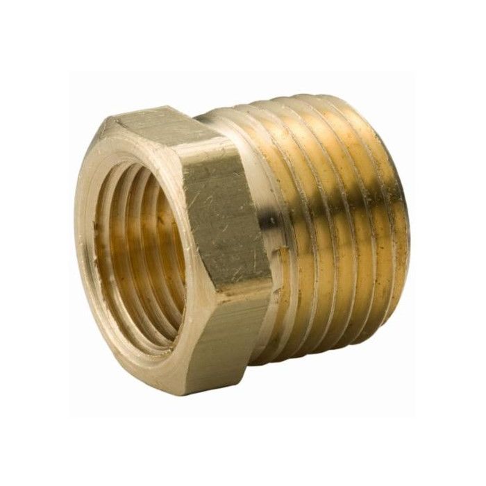 Brass Ftg XNL114-2412 Hex Head Pipe Bushing, 1-1/2 x 3/4 in Nominal, MNPT x FNPT End Style, 125 lb, Brass, Rough, Import