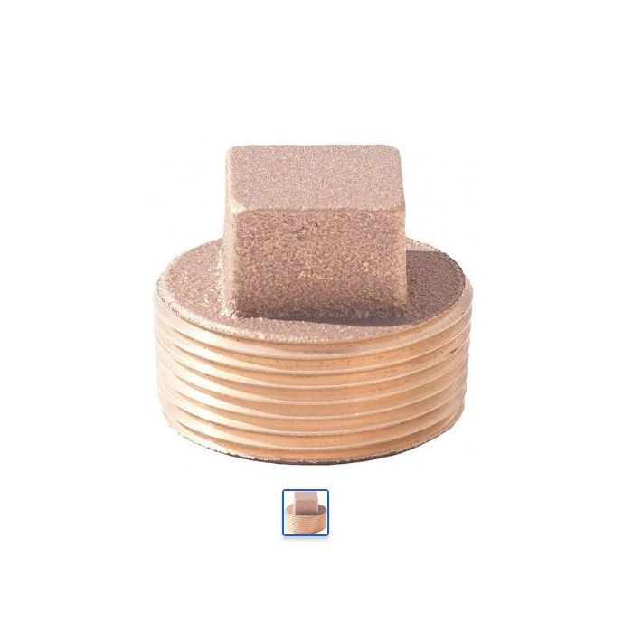 Brass Ftg XNL117A-02 Pipe Square Head Plug: 1/8€³ Fitting, MNPT, Class 125, Lead Free