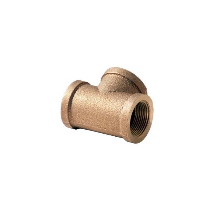 Brass Ftg XNL106-16 Straight Pipe Tee, 1 in Nominal, FNPT End Style, 125 lb, Brass, Rough, Import