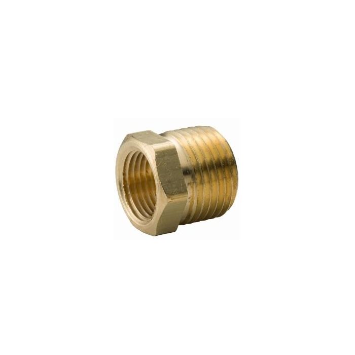 Brass Ftg XNL114-3216 Hex Head Pipe Bushing, 2 x 1 in Nominal, MNPT x FNPT End Style, 125 lb, Brass, Rough, Import