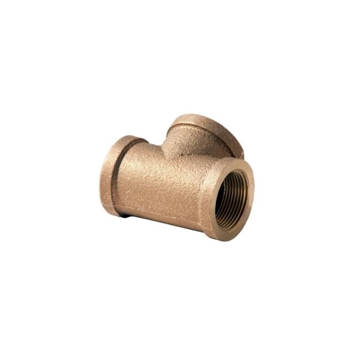 Brass Ftg XNL106-32 Straight Pipe Tee, 2 in Nominal, FNPT End Style, 125 lb, Brass, Rough, Import