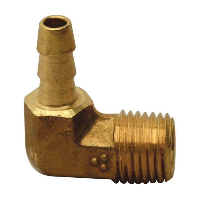 Brasscraft 129-4-4X 90 Degrees Male Hose Barb Elbow, 1/4'' Id Hose Barb X 1/4'' Mip