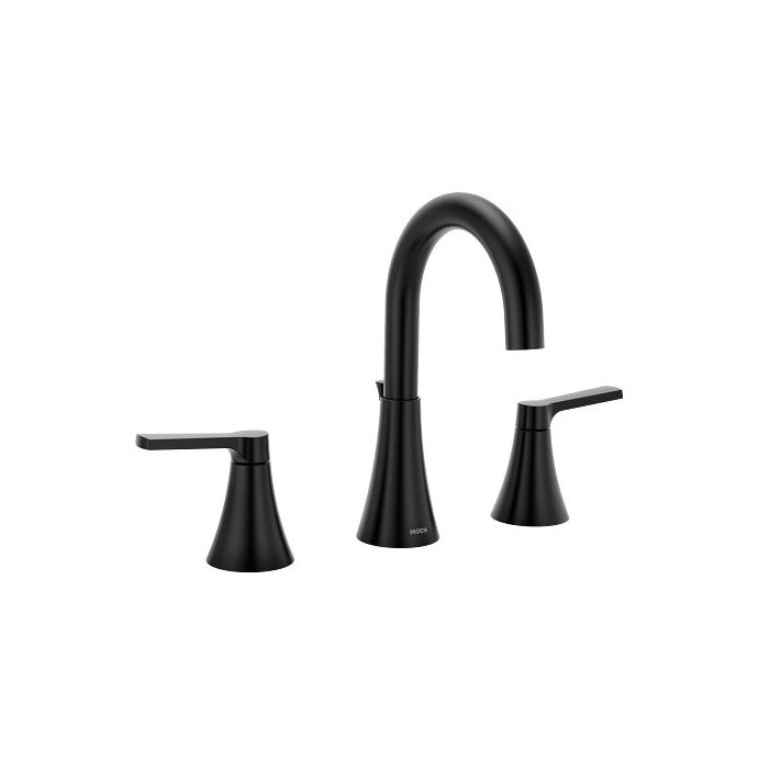 Moen TV64433BL Jase Matte black two-handle high arc bathroom faucet