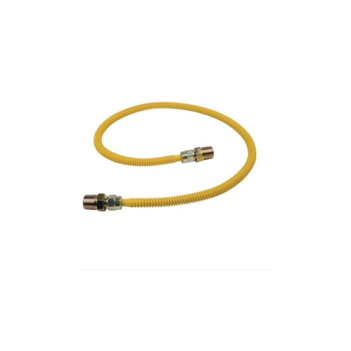 BrassCraft CSST44-36 ProCoat 1/2 in. MIP x 1/2 in. MIP Stainless Steel Gas Connector 3/8 in. O.D. Fine Thread