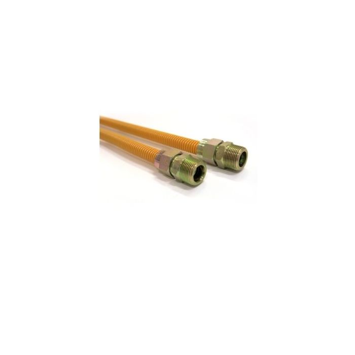 Easyflex EFGC-038-YE-1010-18 Yellow Epoxy Coated Stainless Steel Gas Connector