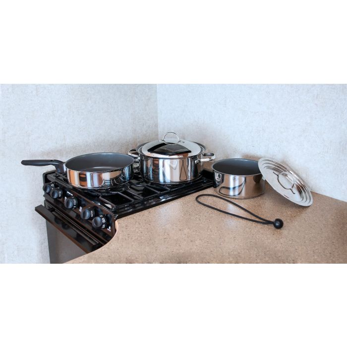 Camco 43925 Ceramic Cookware - 7 pc Nesting Set (Camco) Bilingual