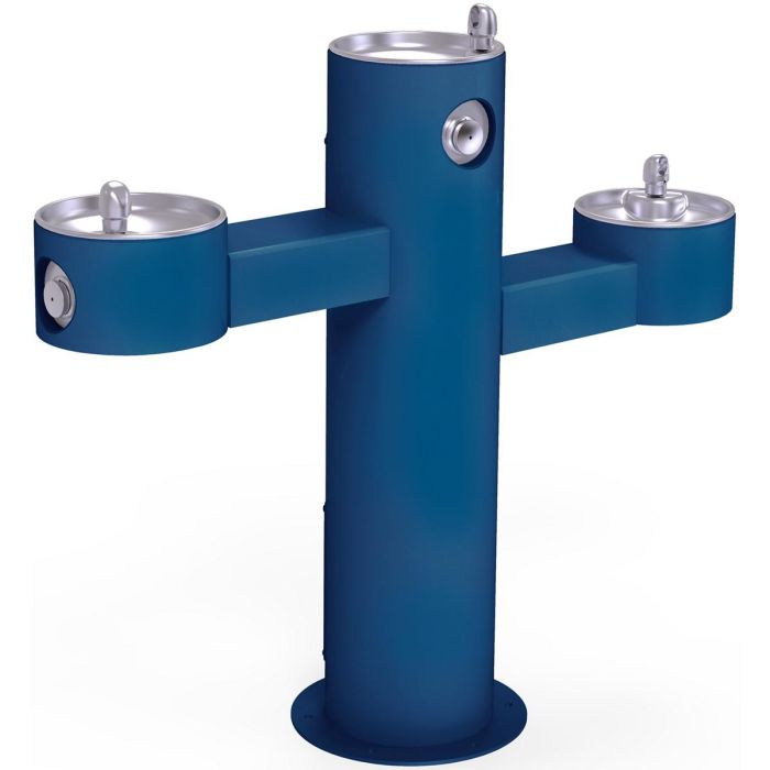 Halsey Taylor 4430BLU Endura II Tubular Outdoor Fountain, Tri-Level Pedestal Non-Filtered Non-Refrigerated, Blue