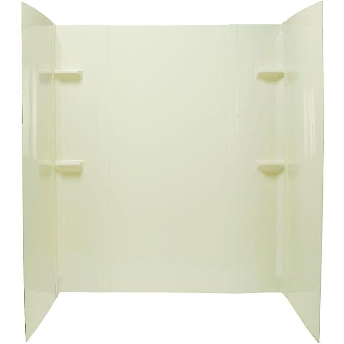 Mustee 260BN Durawall Shower Wall Surround Side and Back Panels, Bone