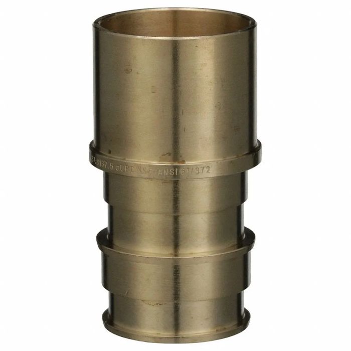 Zurn QE712GX Adapter, Brass, Barbed X Ftg, 1 1/4 Inch Pipe Size, 2 9/16 Inch Overall Length