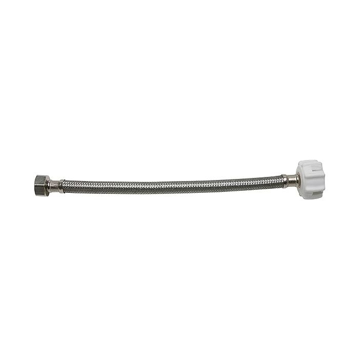 Fluidmaster B1T12CS CLICK SEAL Toilet Connector, Braided Stainless Steel - 3/8 Female Compression Thread x 7/8 Female Ballcock Thread, 12-Inch Length