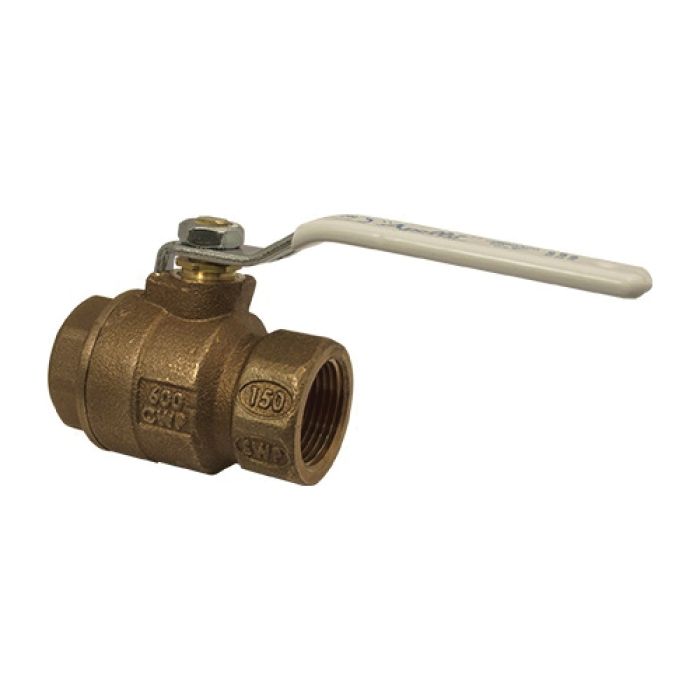 Apollo 77CLF10701A 77CLF-A 2-Piece Ball Valve, 1-1/2 in Nominal, FNPT End Style, Bronze Body, Full Port, RPTFE Softgoods, Domestic
