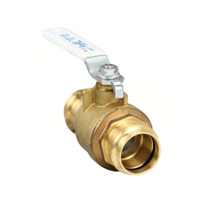 Apollo 77VLF14701 2-Piece Ball Valve: 1-1/2 in Nominal, Press End Style, Brass Body, Full Port, RPTFE/EPDM Softgoods, Domestic