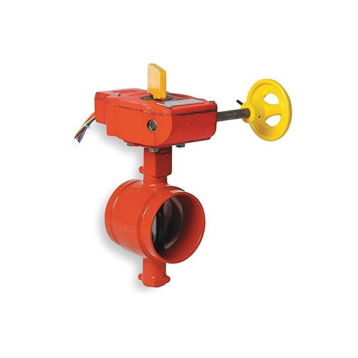 Anvil 7005015024 Grooved-Style Butterfly Valve, Ductile Iron, 300 psi, 2 1/2 in Pipe Size