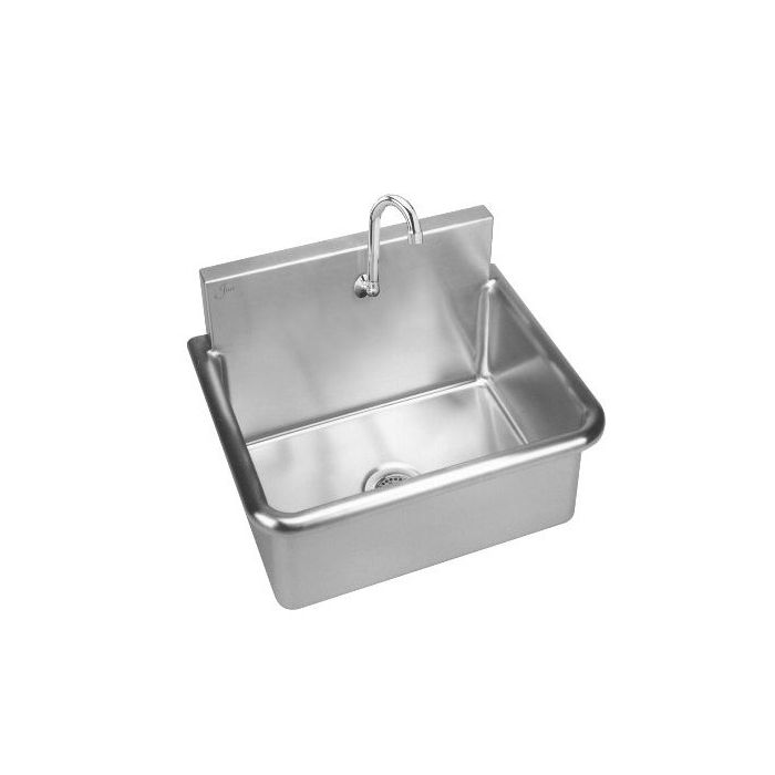Just Manufacturing JS122TF Stainless Steel Surgeons Wash Up Sink with Faucet and Drain