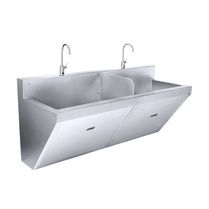 Just Manufacturing J770-2-S Surgeons Scrub Sink - Two Station