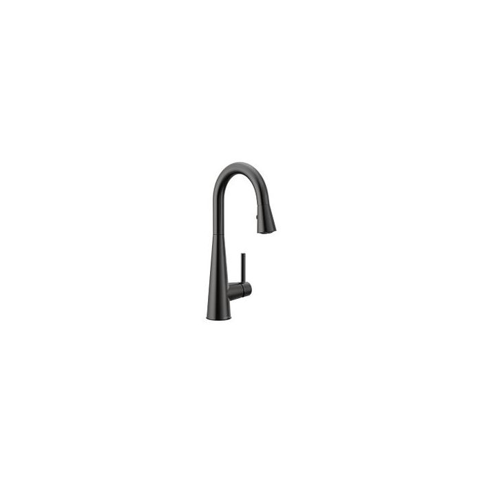 Moen 7664BL Matte black one-handle pulldown bar faucet