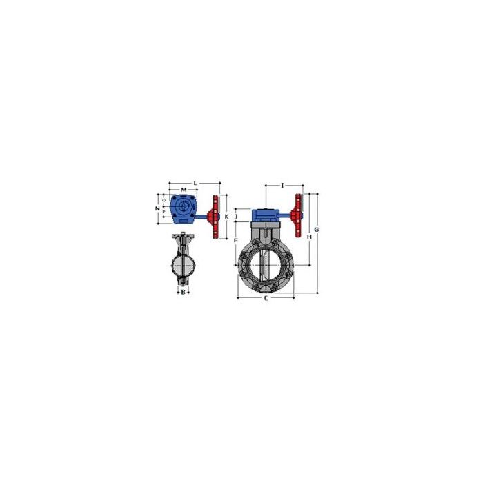Spears 722321-060C Standard Butterfly Valve, 6 in Nominal, 150 lb, CPVC Body, EPDM Softgoods, Domestic