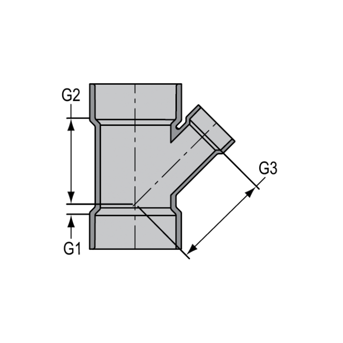 Spears P601-420C 4X4X2 CPVC Labwaste Reducing Wye Hubxhubxhub