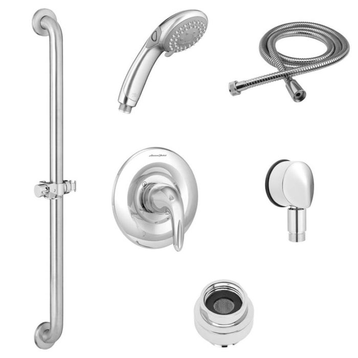 American Standard TU662SG221.002 Commercial Shower System Trim Kit 2.5 gpm/9.5 Lpm With 36-Inch Slide-Grab Bar and Hand Shower