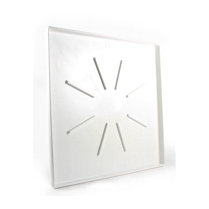 Camco 20787 Washing Machine Drain Pan - 30.5x34.5OD LowProfile w/PVCFitting White