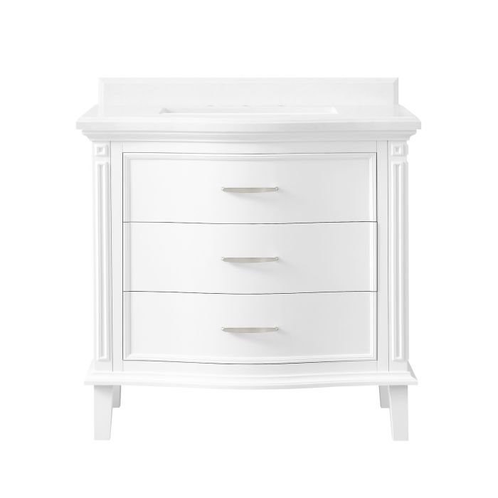 Cahaba CA101009 Mira 36 in. Vanity in White with Engineered Stone Top & Ceramic Basin