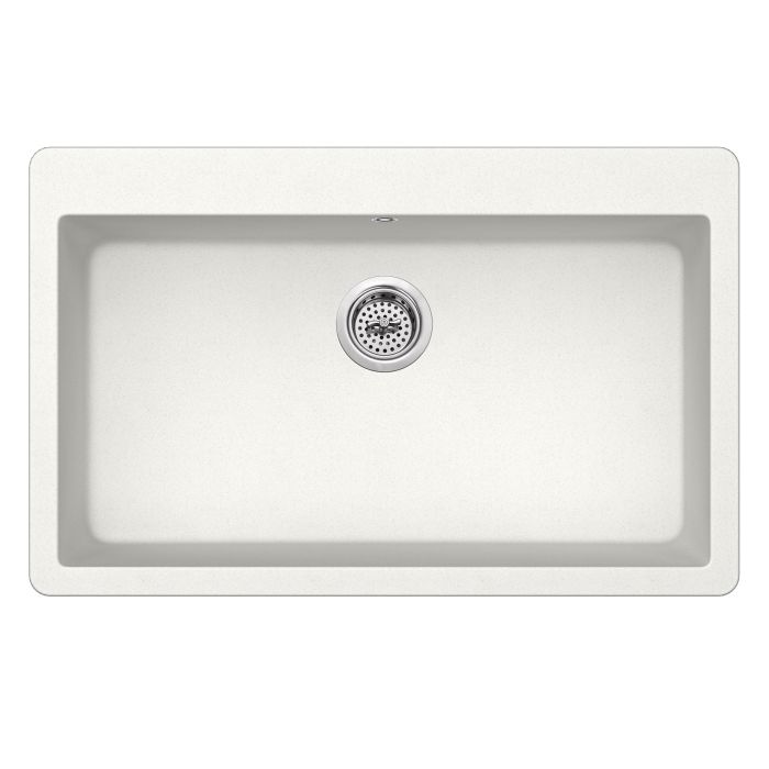 Cahaba CA344SB33-A Dual Mount 33 in. x 20-7/8 in. Quartz Kitchen Sink in Alpine White