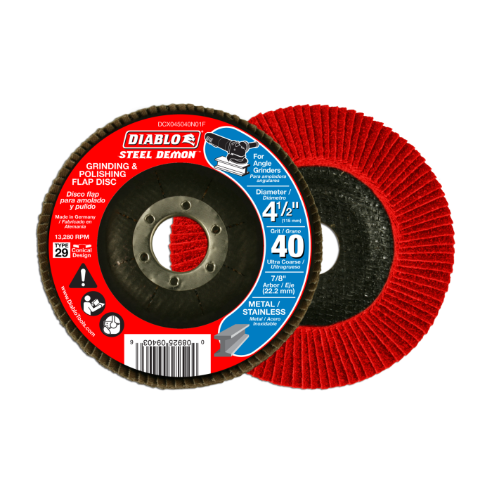 Diablo DCX045040N01F 4-1/2 in. Steel Demon Flap Disc 40 Grit - Type 29