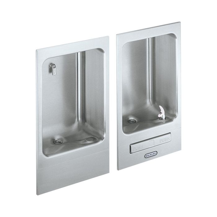 Elkay EDFBC212C Wall Mount Fully Recessed Fountain wth Cuspidor, Non-Filtered Non-Refrigerated Stainless