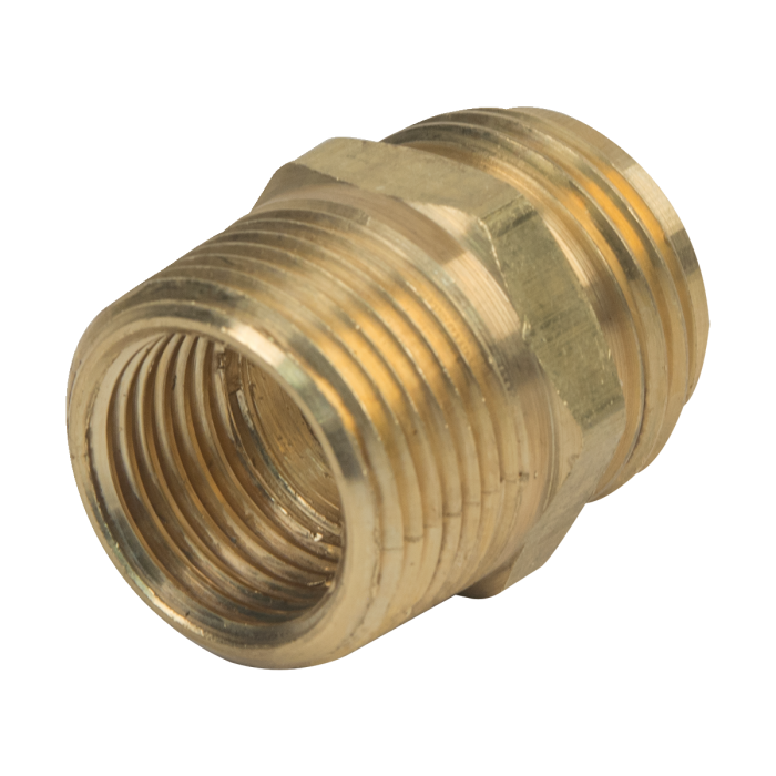 BrassCraft HU22-12-12TP 3/4 in. Male Hose Thread x 3/4 in. MIP (Tapped 1/2 in. FIP) Brass Male Garden Hose Adapter Fitting