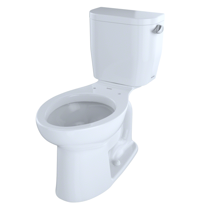 Toto CST244EFR#01 Entrada Two-Piece Elongated 1.28 GPF Universal Height Toilet with Righthand Trip Lever, Cotton White 
