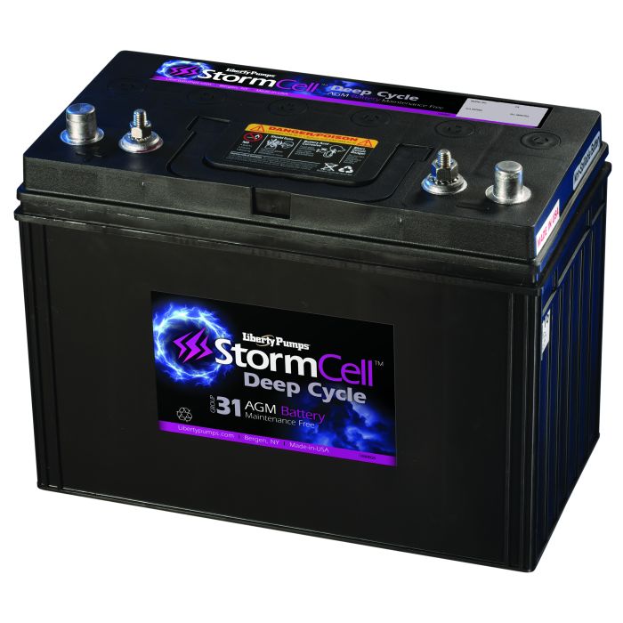 Liberty Pumps B12V31-AGM Deep Cycle Battery, StormCell® Series AGM, Size 31, 12V