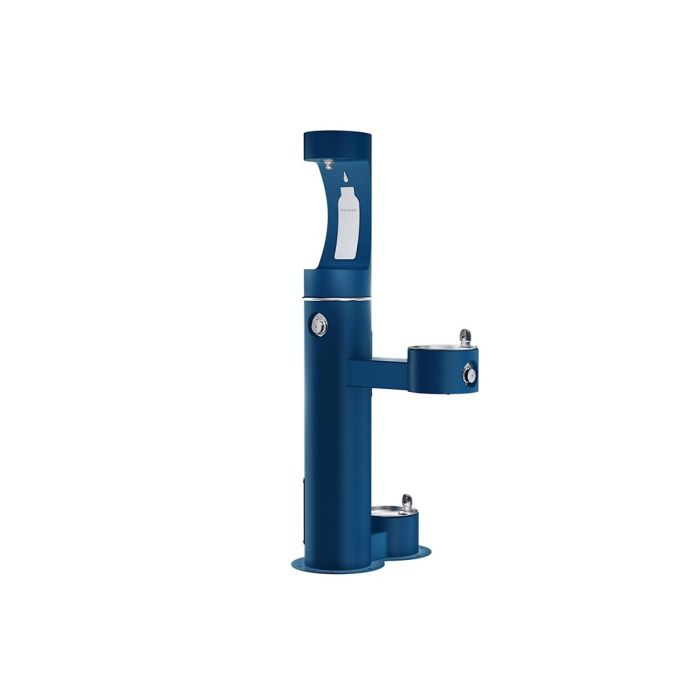 Elkay LK4420BF1UDBFRKBLU Outdoor ezH2O Upper Bottle Filling Station Bi-Level Pedestal, with Pet Station Non-Filtered NonRefrige Freeze Resistant Blue