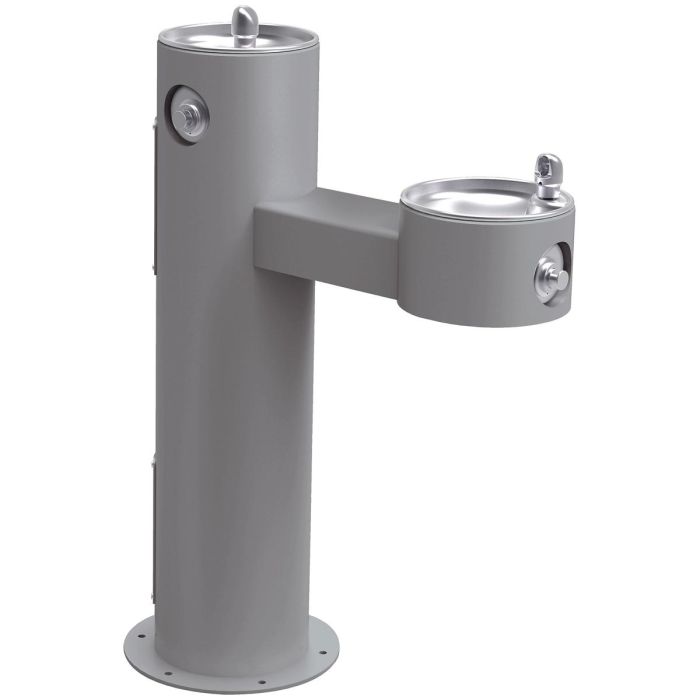 Elkay LK4420FRKGRY Outdoor Fountain Bi-Level Pedestal Non-Filtered, Non-Refrigerated Freeze Resistant Gray