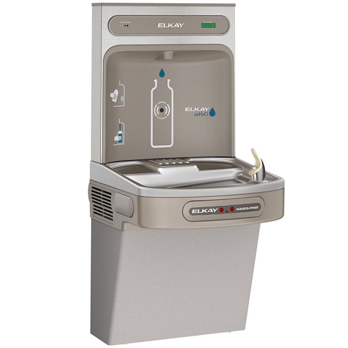 Elkay LZO8WSLK ezH2O Bottle Filling Station with Single ADA Cooler Hands Free Activation, Filtered Refrigerated Light Gray