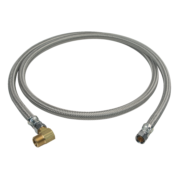 BrassCraft S1-60DW6 F 3/8 in. Compression x 3/8 in. Compression x 60 in. Braided Steel Dishwasher Connector with 3/8 in. Compression Elbow