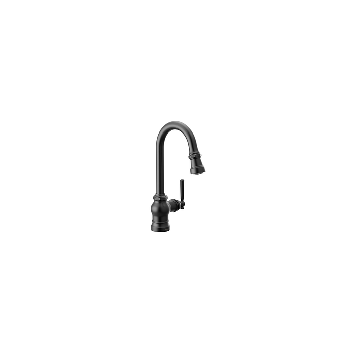 Moen S52003BL Matte Black One-Handle Pulldown Single Mount Bar Faucet