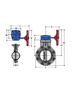 Spears 722321-100C Standard Butterfly Valve, 10 in Nominal, 150 lb, CPVC Body, EPDM Softgoods, Domestic
