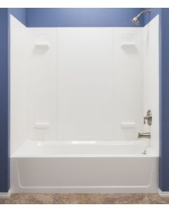 Mustee 557WHT Durawall Fiberglass Bathtub Wall Surround, White