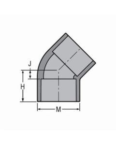 Spears 817-160CF Standard 45 deg Elbow, 16 in, Socket, SCH 80/XH, CPVC, Domestic
