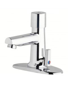 Chicago Faucets 3502-4E2805ABCP Straight Spout Bathroom Faucet: 3502, Single-Post, Cast Brass